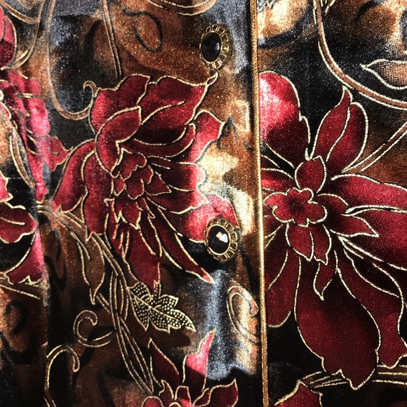 Vintage Velvet Etched Fancy Floral Jacket - Picture 6 of 10